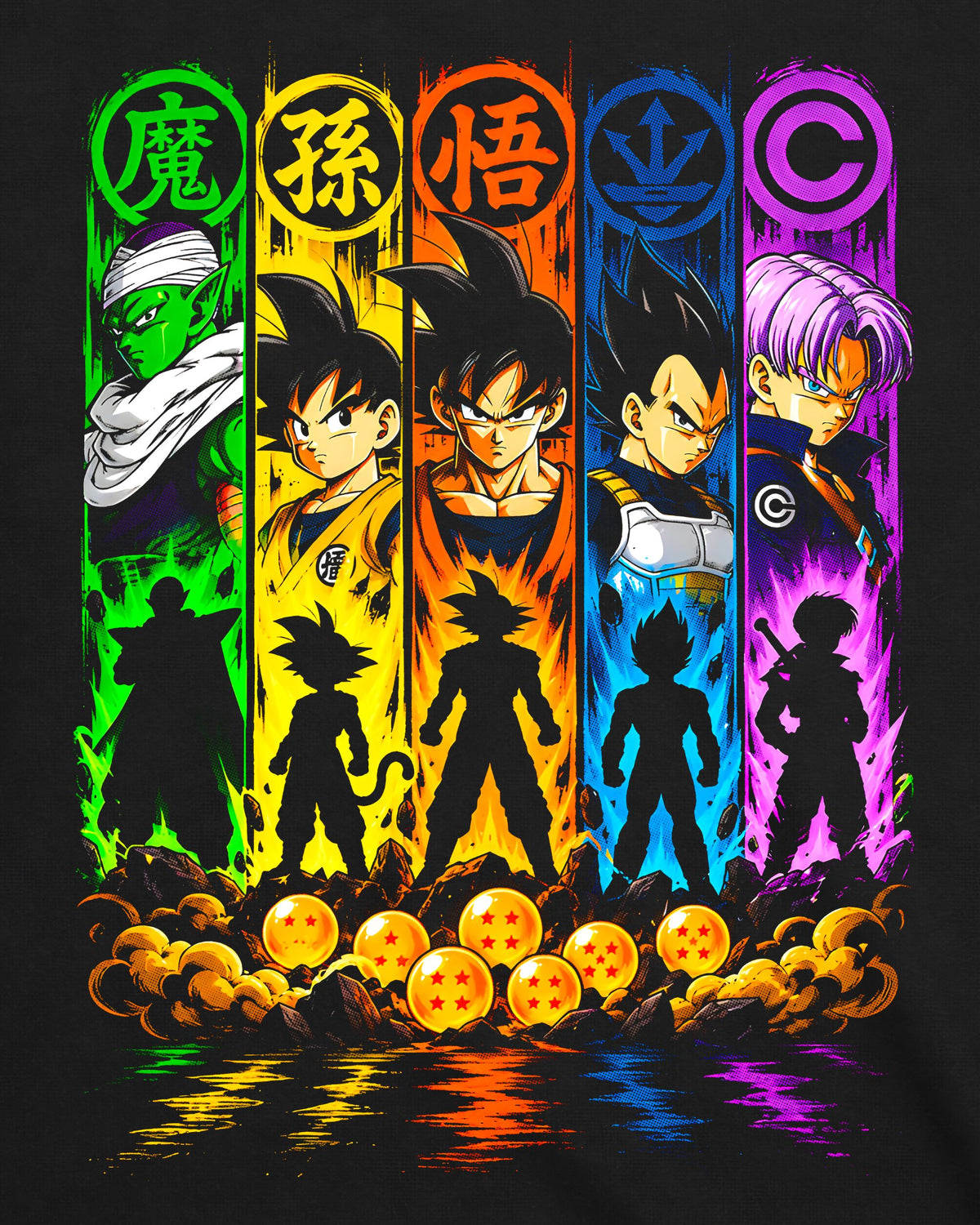 Camiseta Dragon Ball – Kanji Panels