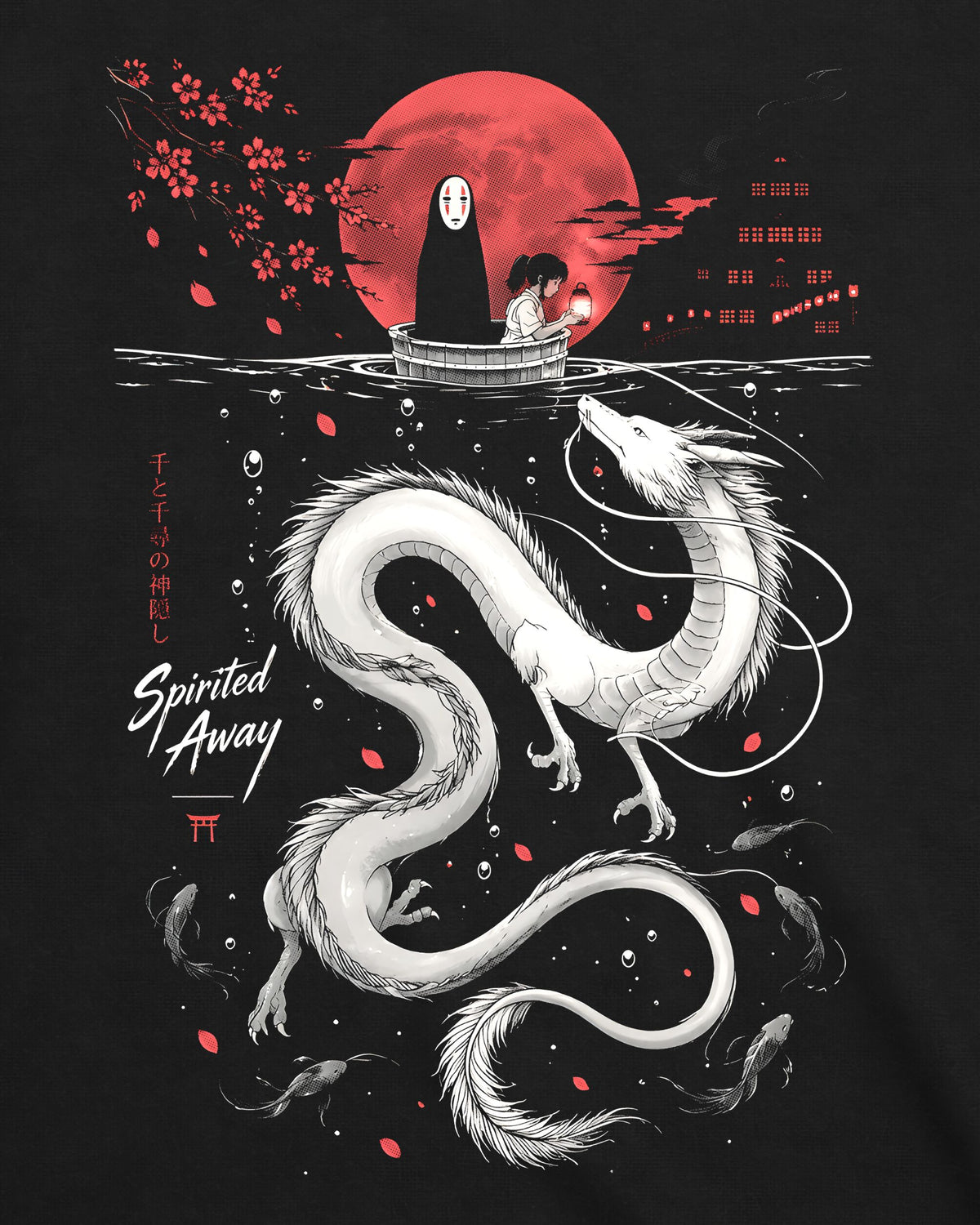 Camiseta A Viagem de Chihiro – The River Spirit & No-Face