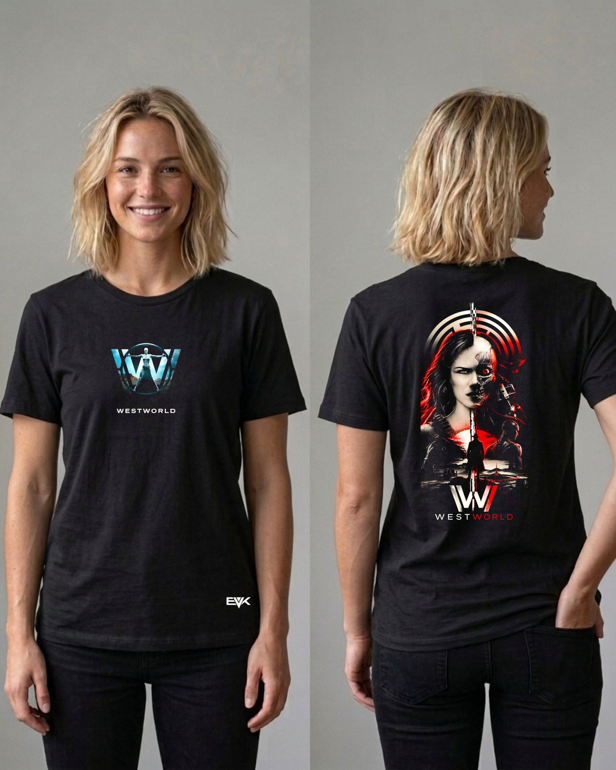 Camiseta Frente e Costas Westworld – The Evolution of Dolores