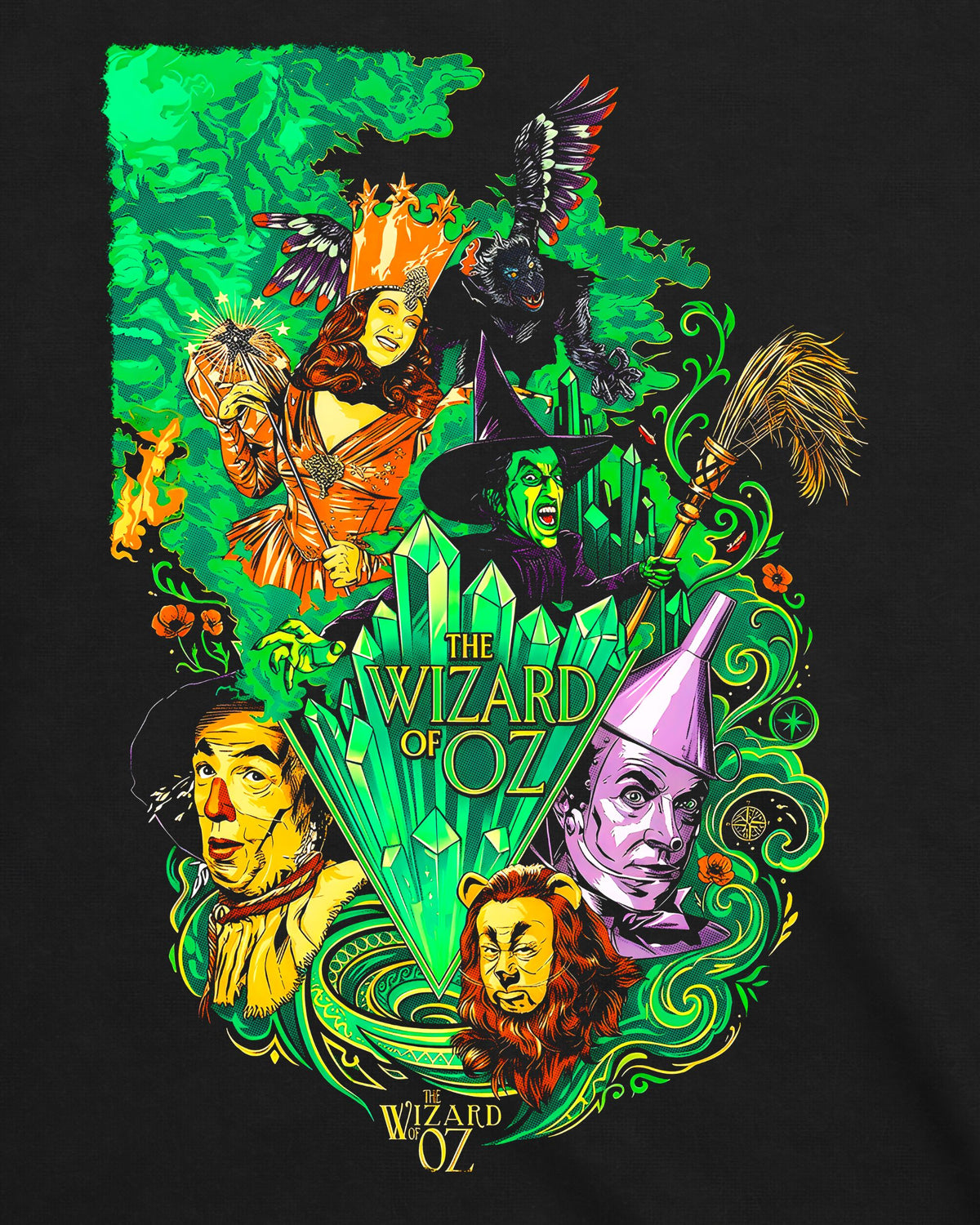 Camiseta O Mágico de Oz – Psychedelic Emerald Collage