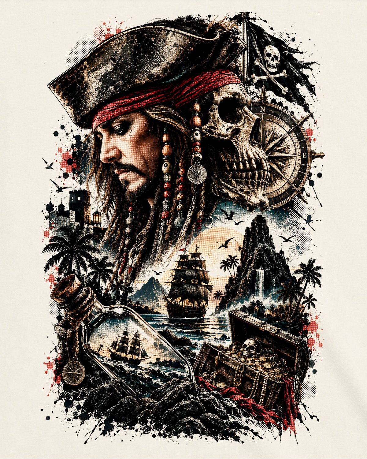 Camiseta Off-White Piratas do Caribe – Captain's Destiny