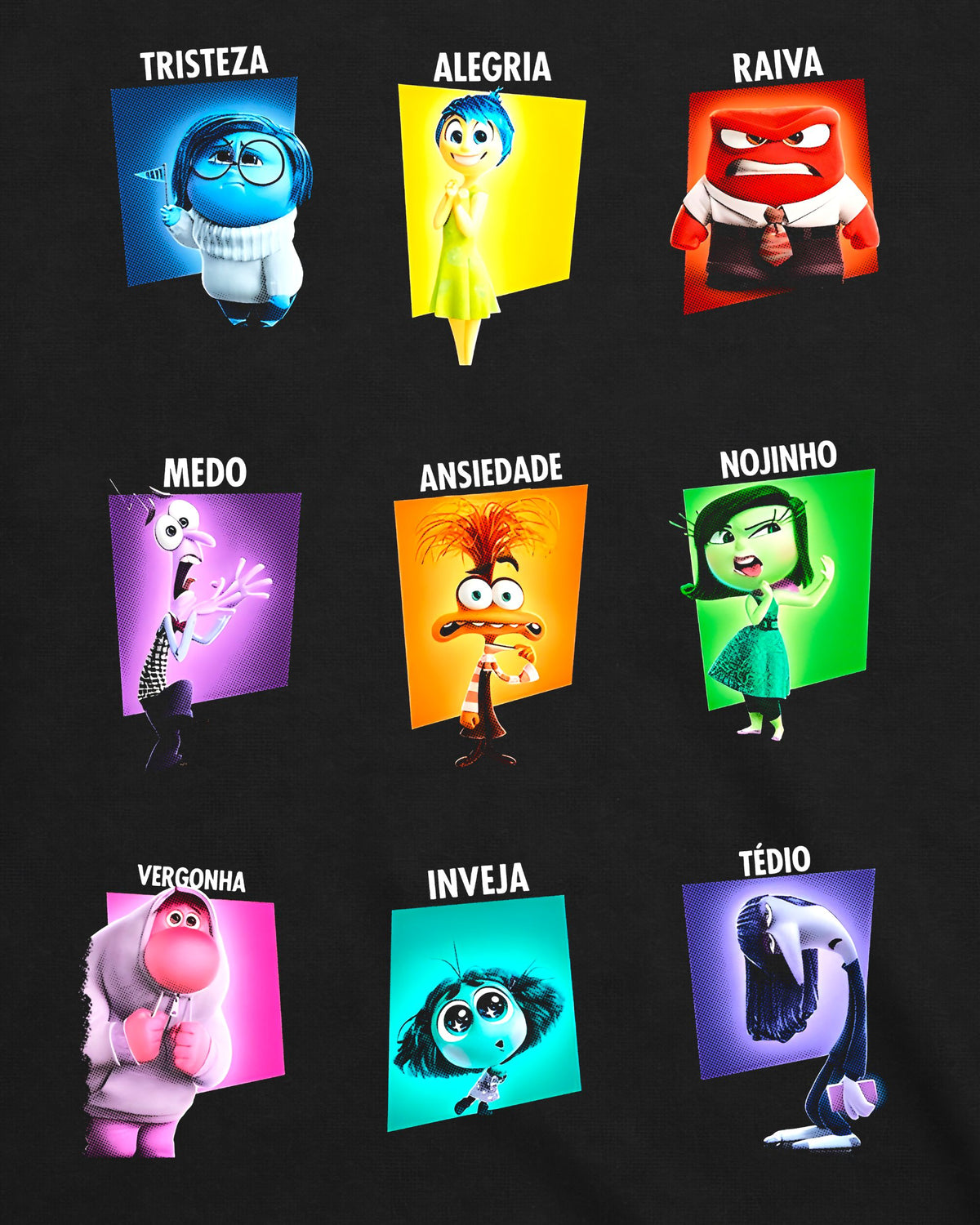 Camiseta Divertida Mente – Inside Out 9-Emotion Grid