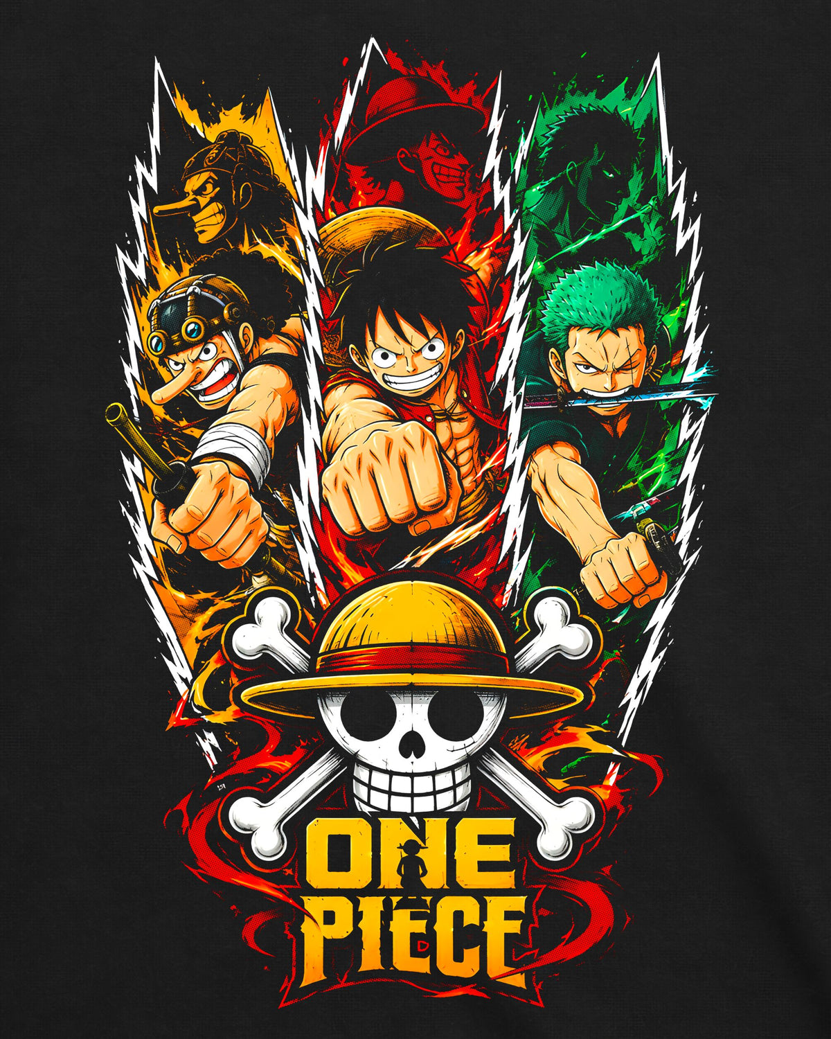 Camiseta One Piece – OG Straw Hats Panels Tee