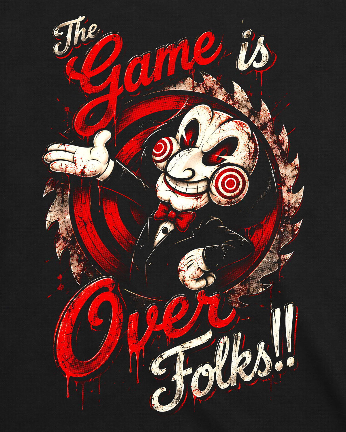 Camiseta Jogos Mortais – The Games Is Over Folks Paródia