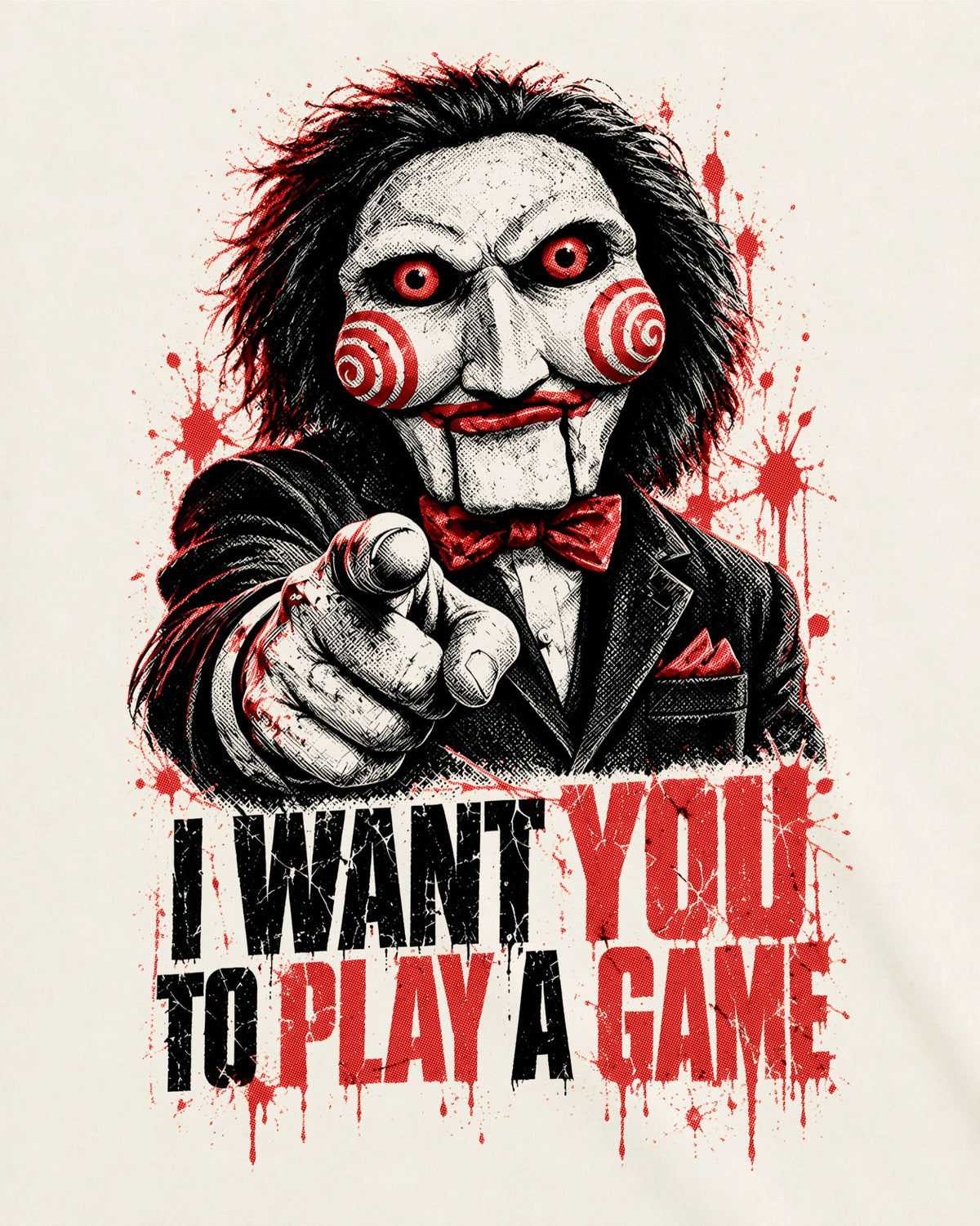 Camiseta Off-White Jogos Mortais – I Want You Paródia