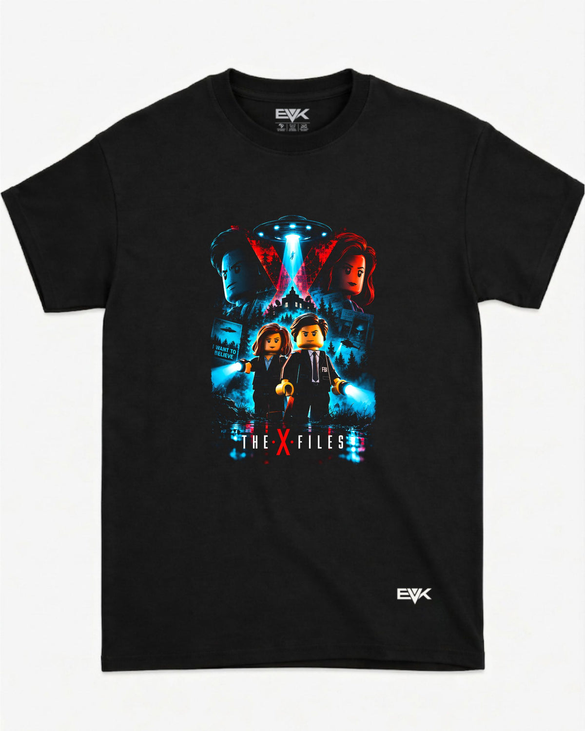 Camiseta Arquivo X – LEGO X-Files Parody Art