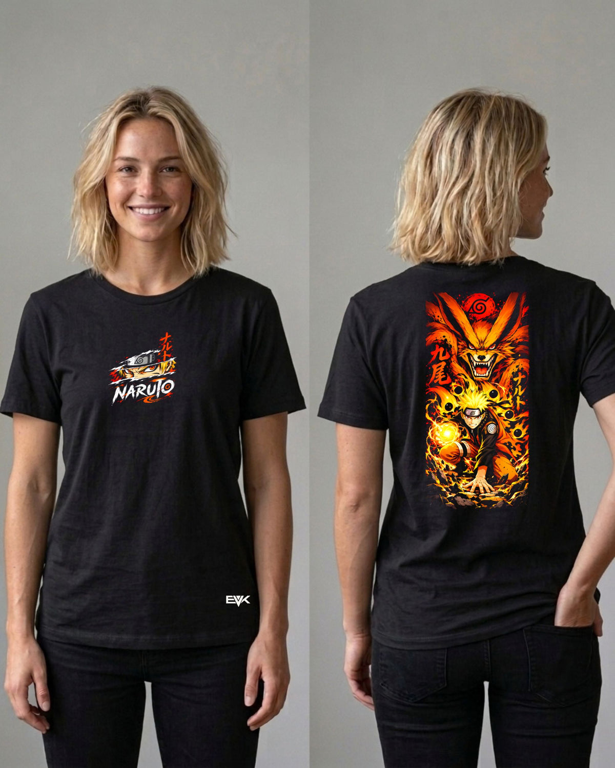 Camiseta Frente e Costas Naruto – Nine Tails Chakra