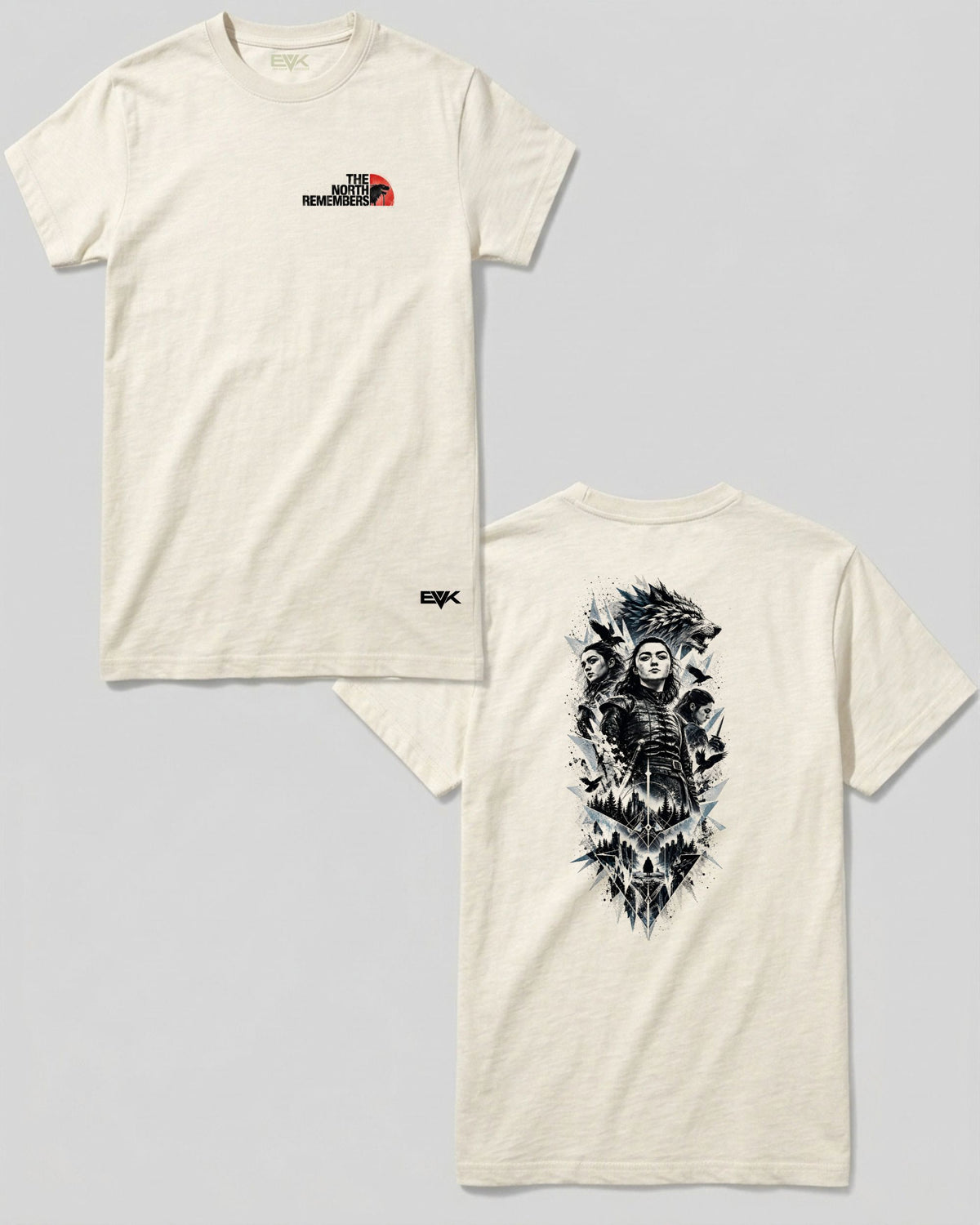 Camiseta Frente e Costas Off-White Game of Thrones – The North Remembers