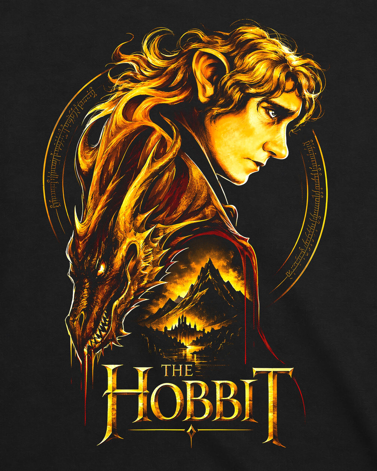 Camiseta O Hobbit – Bilbo and Smaug Profile