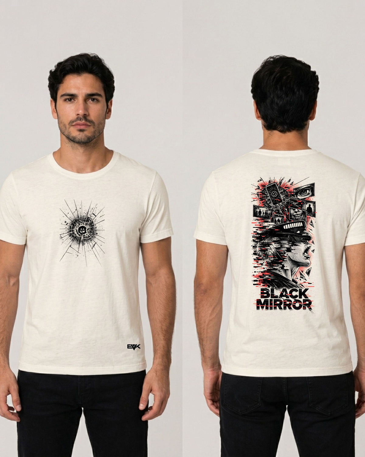Camiseta Frente e Costas Off-White Black Mirror – Playtest Virtual Reality Tee