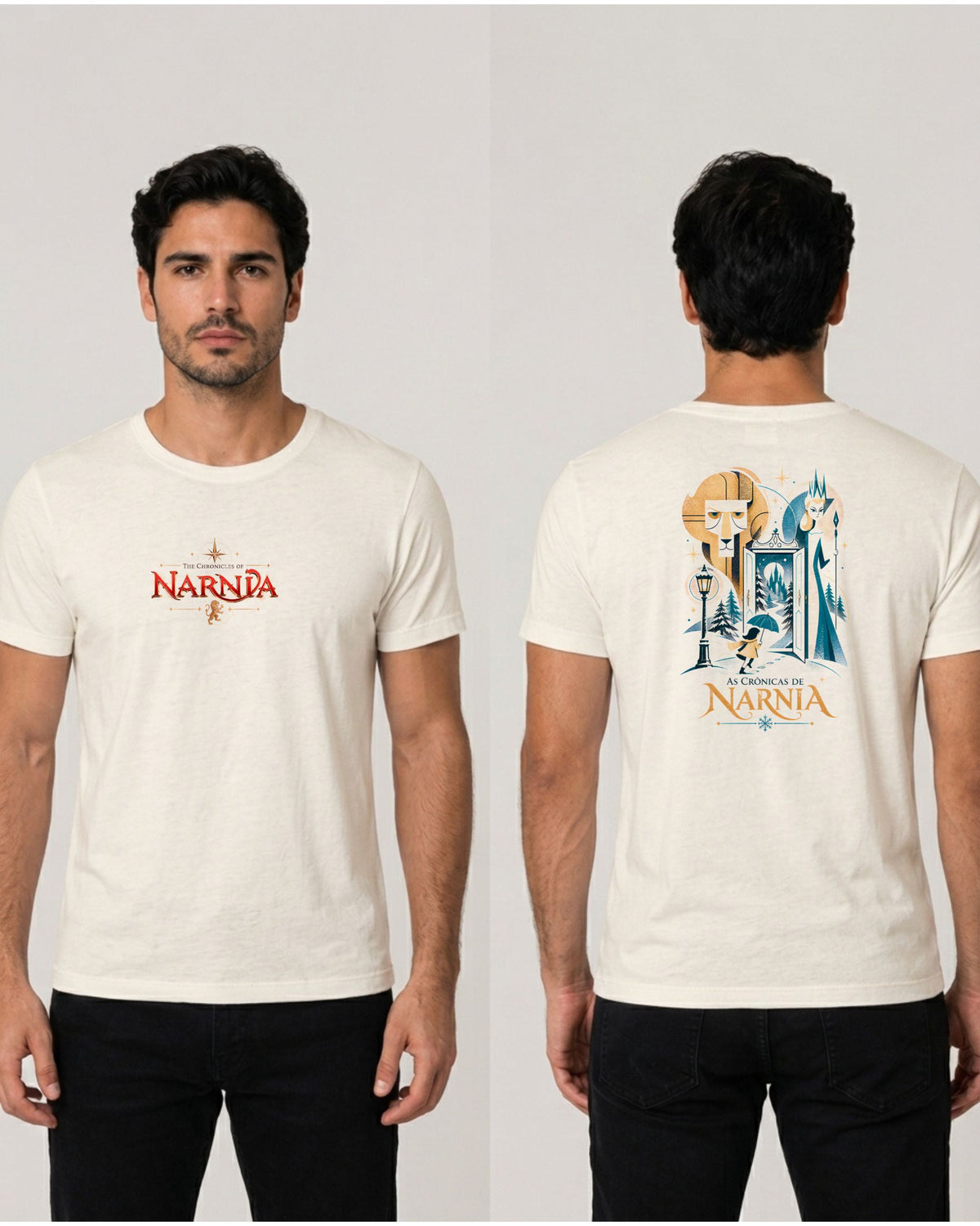 Camiseta Frente e Costas Off-White As Crônicas de Narnia – Lines of Narnia