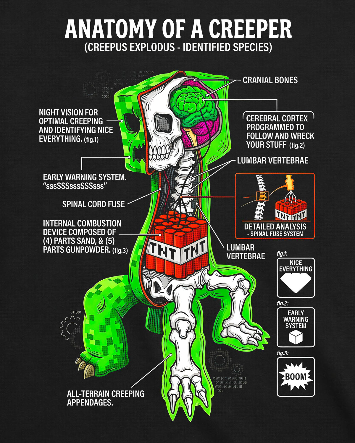 Camiseta Minecraft – Anatomy of a Creeper