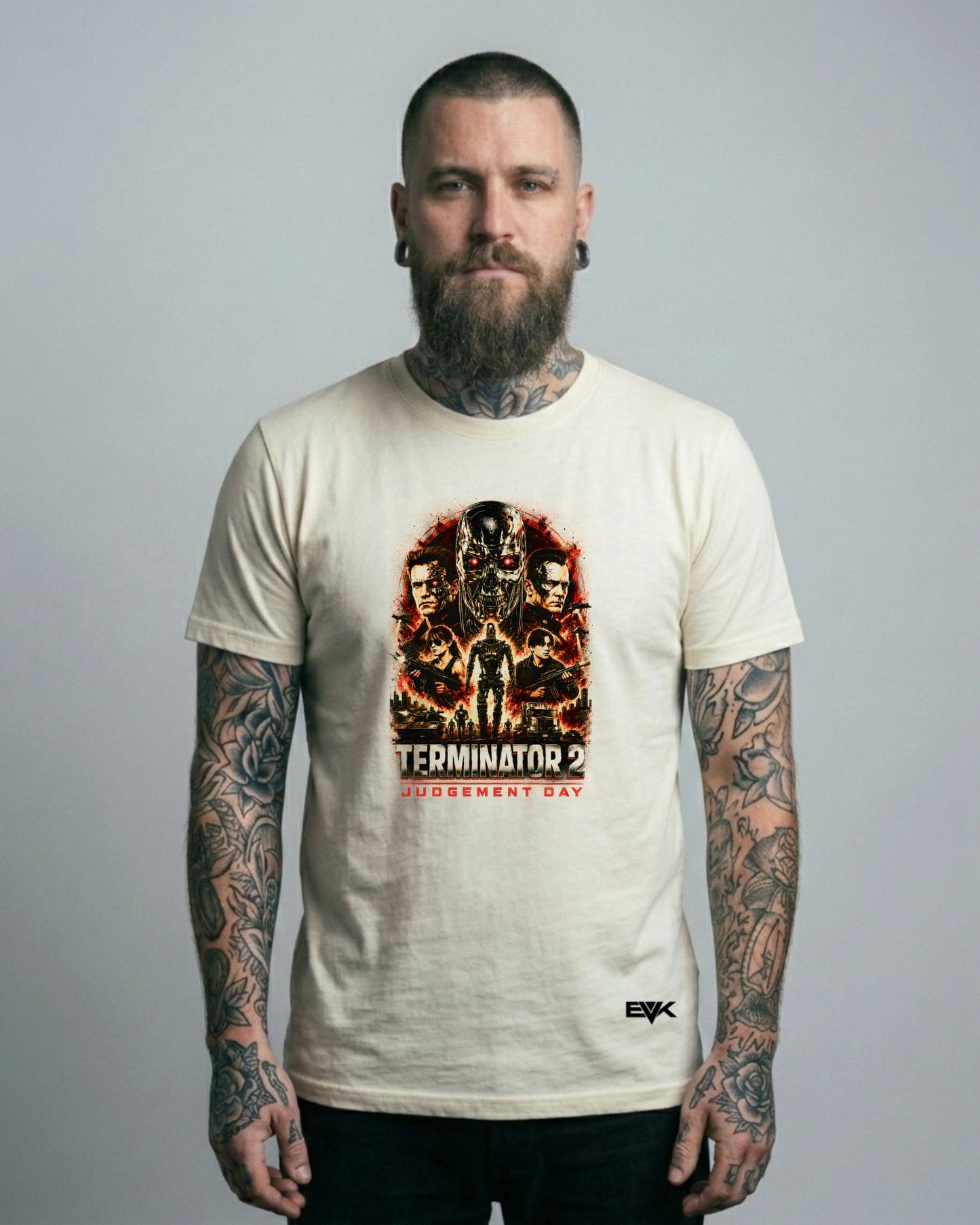 Camiseta Off-White Exterminador do Futuro 2: O Julgamento Final – Hasta La Vista Collage