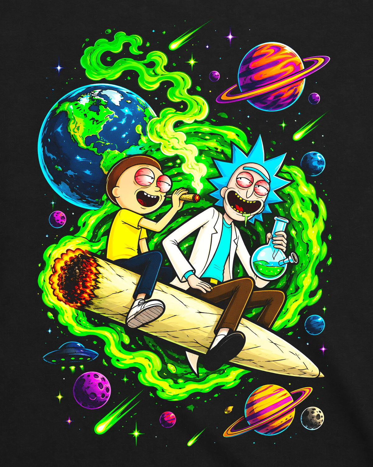 Camiseta Rick and Morty – Trippy Space Ride