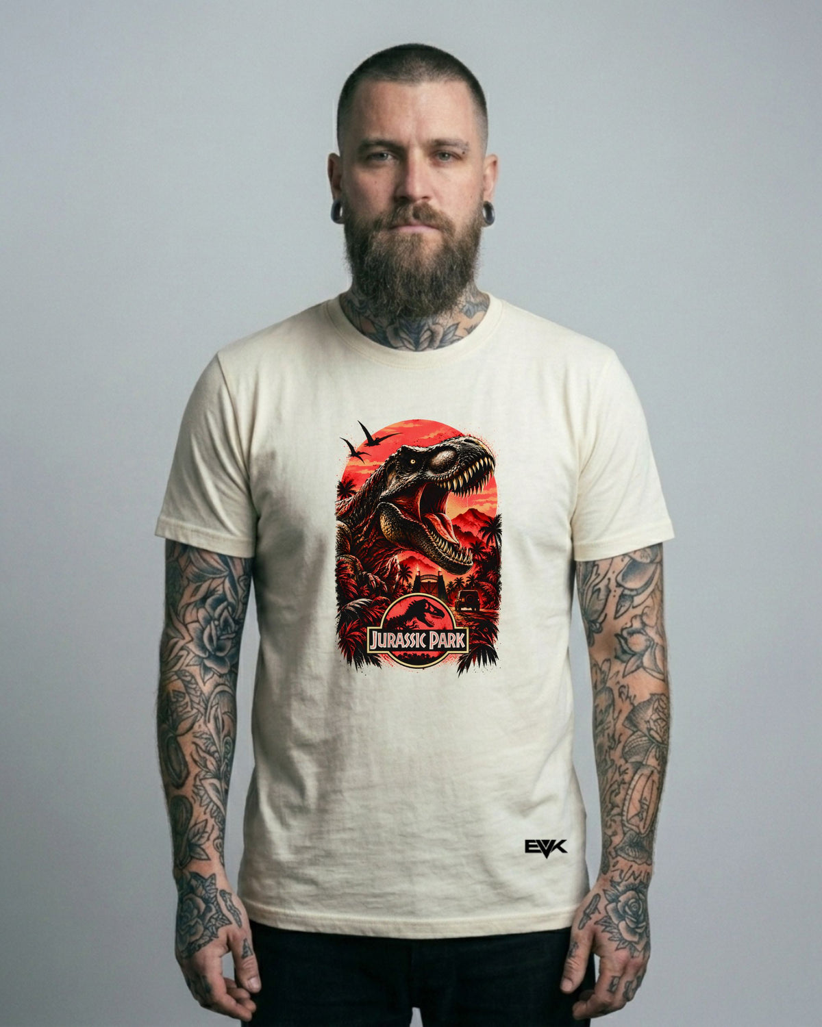 Camiseta Off-White Jurassic Park – T-Rex Roaring Moon Graphic