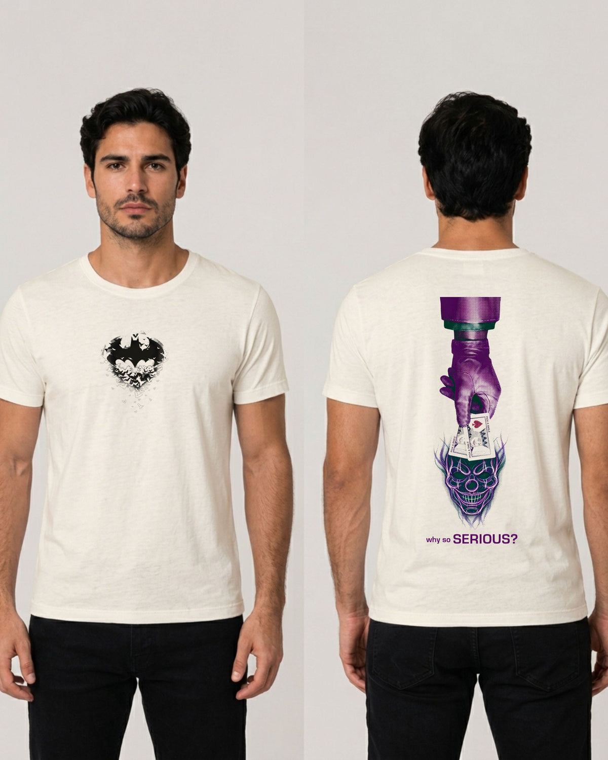 Camiseta Frente e Costas Off-White Batman – Why So Serious