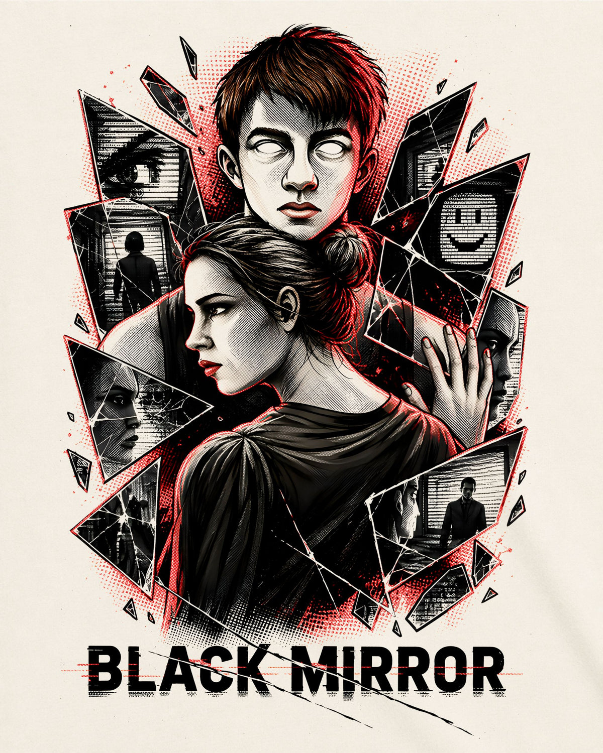 Camiseta Off-White Black Mirror – Be Right Back