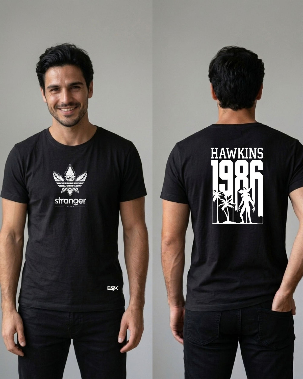 Camiseta Frente e Costas Stranger Things – Hawkins 1986