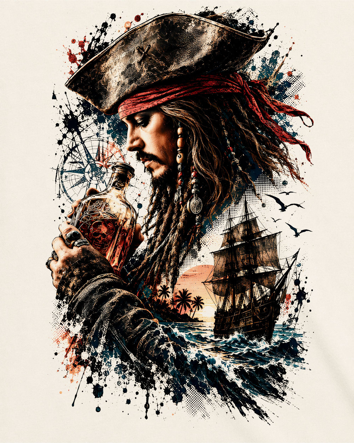 Camiseta Off-White Piratas do Caribe – Where's the Rum?