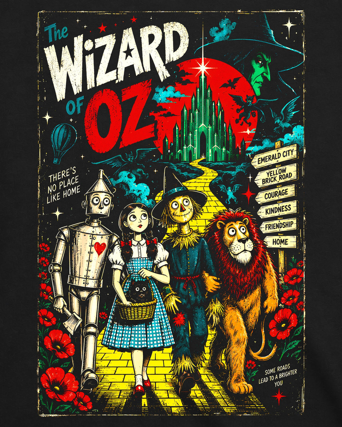 Camiseta O Mágico de Oz – Retro Dorothy and Friends Graphic