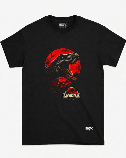 Camiseta Jurassic Park – T-Rex Roaring Moon Graphic