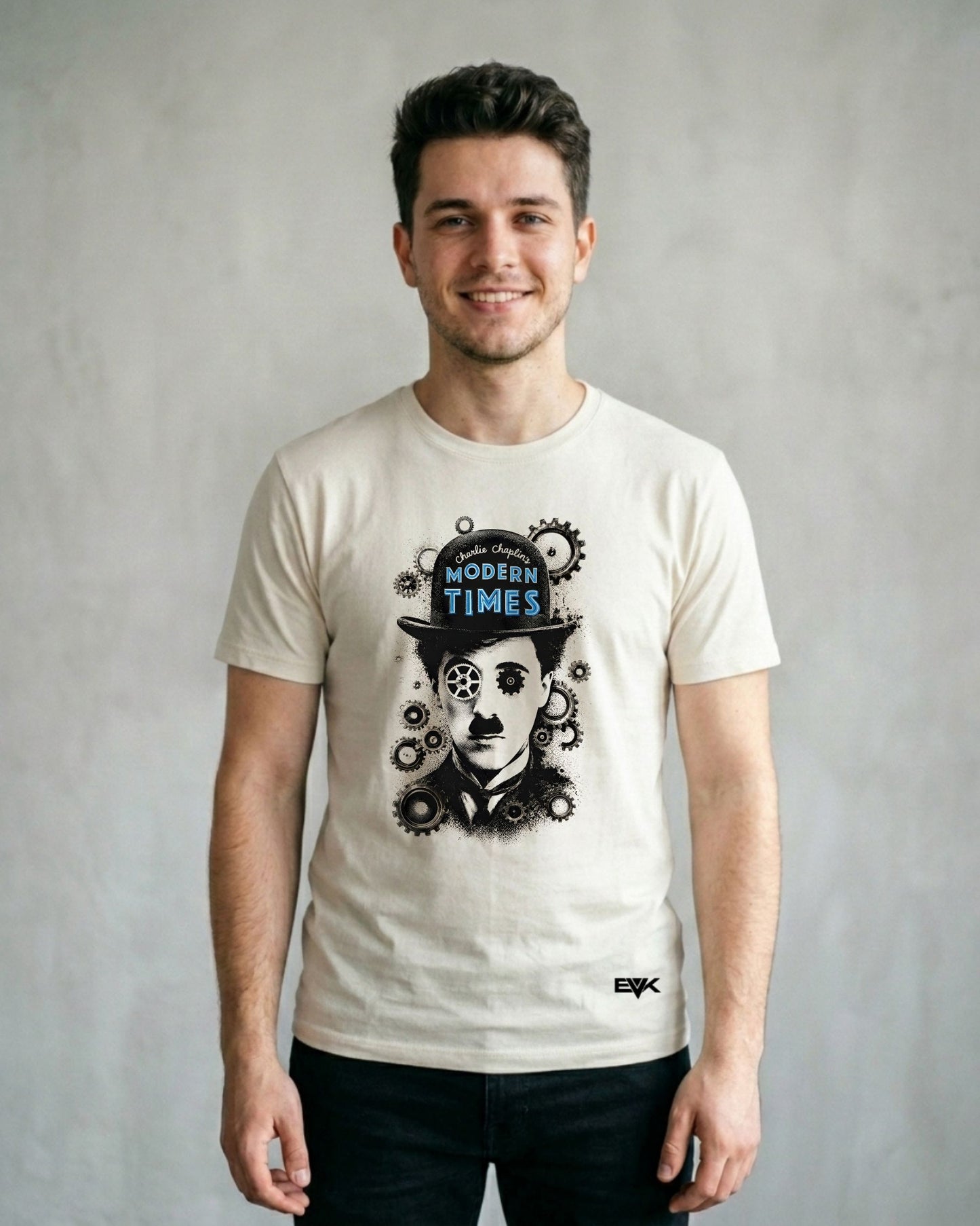 Camiseta Off-White Tempos Modernos – Electric Chaplin