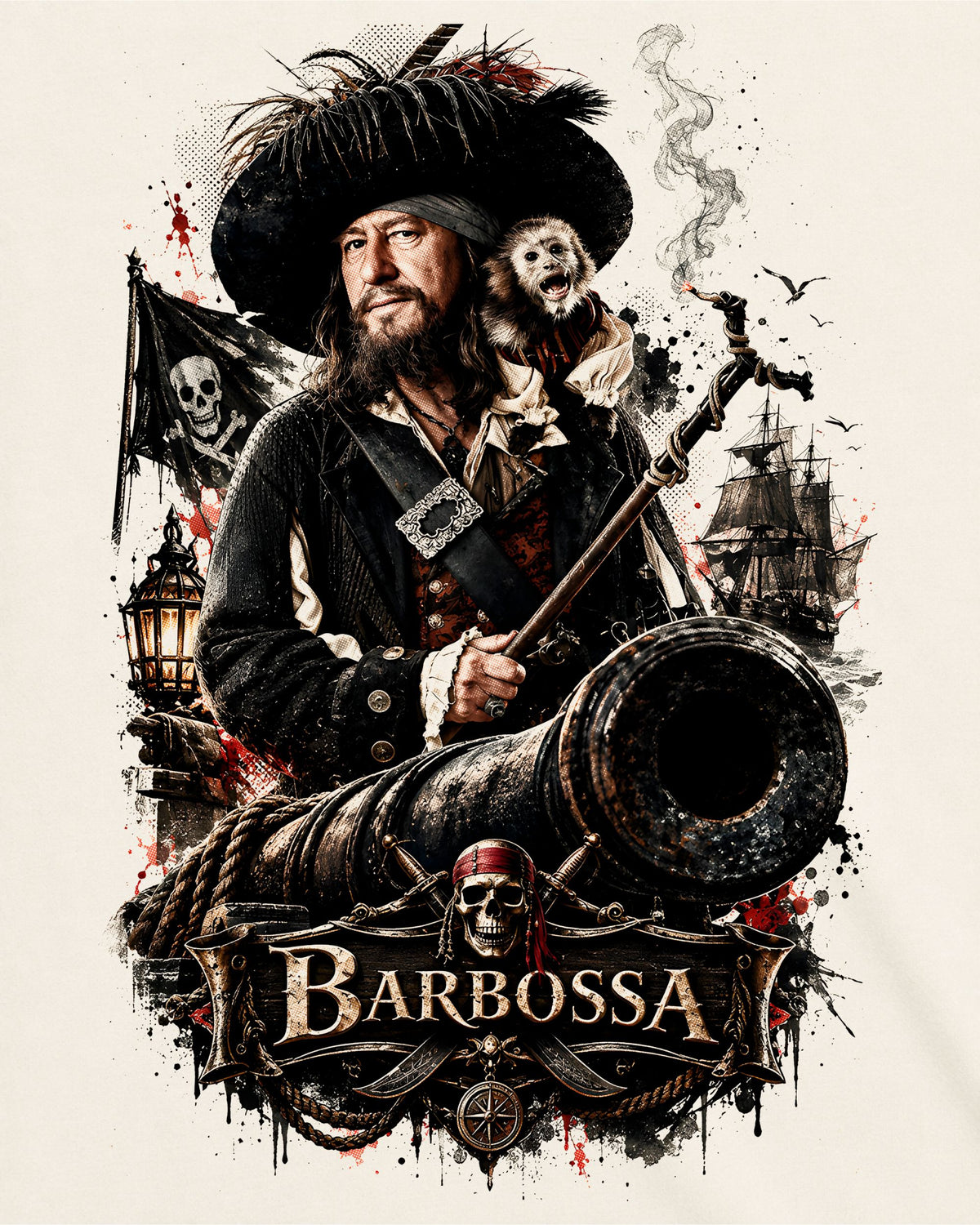Camiseta Off-White Piratas do Caribe – Barbossa