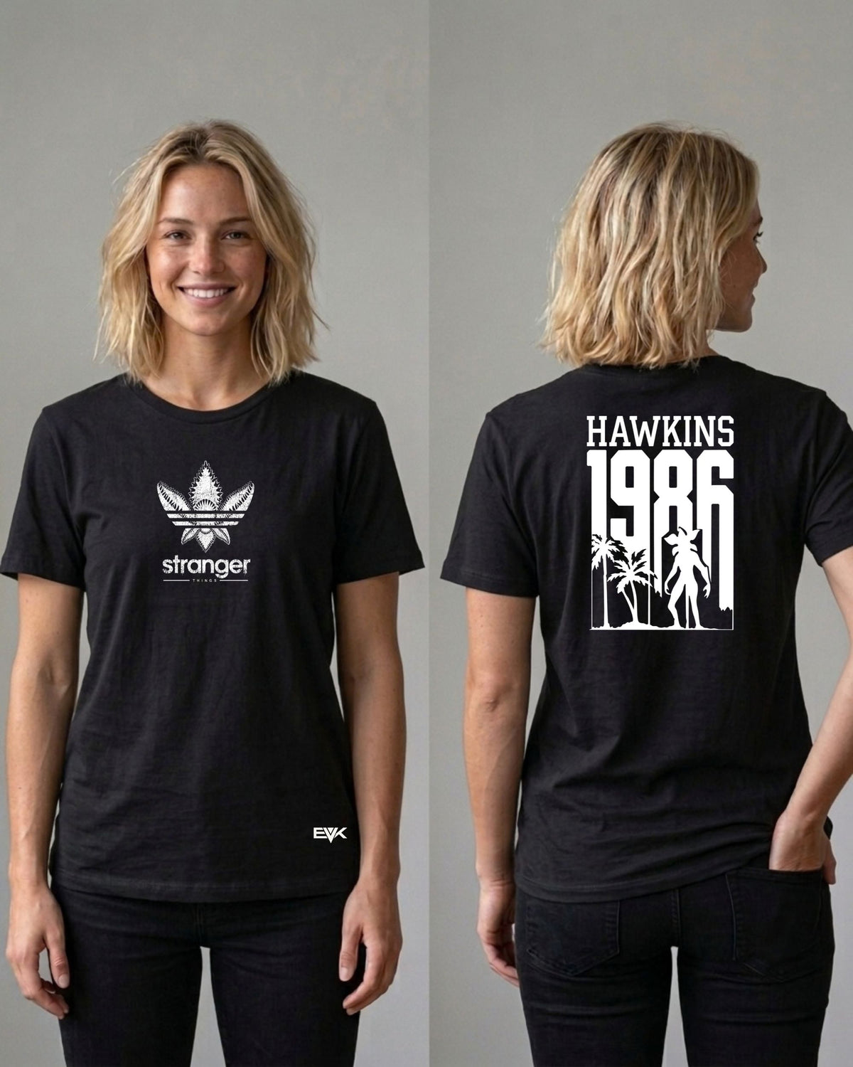 Camiseta Frente e Costas Stranger Things – Hawkins 1986