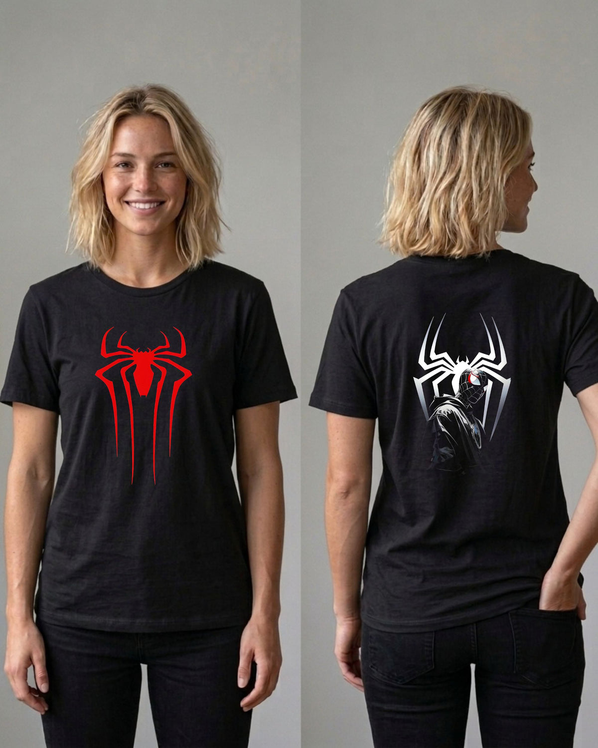 Camiseta Frente e Costas Homem-Aranha – Spider-Verse Dual Shield Tee
