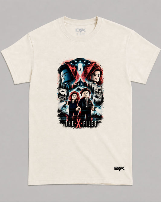 Camiseta Off-White Arquivo X – LEGO X-Files Parody Art