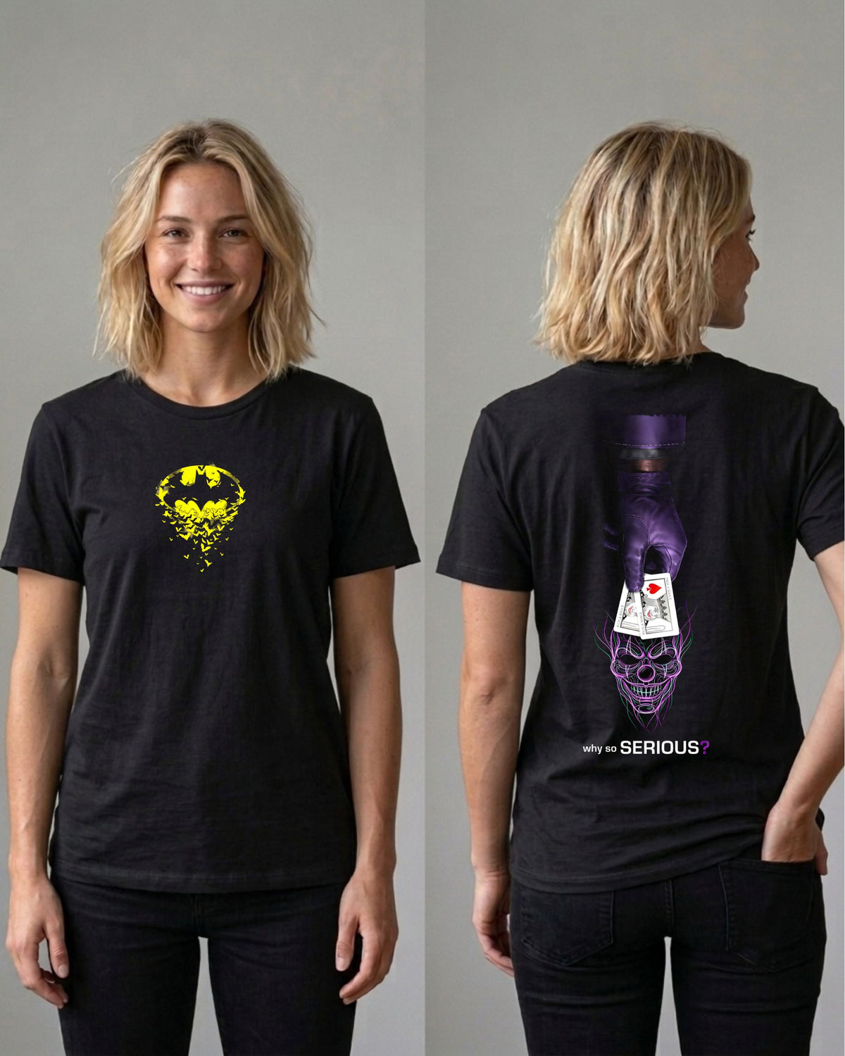 Camiseta Frente e Costas Batman – Why So Serious