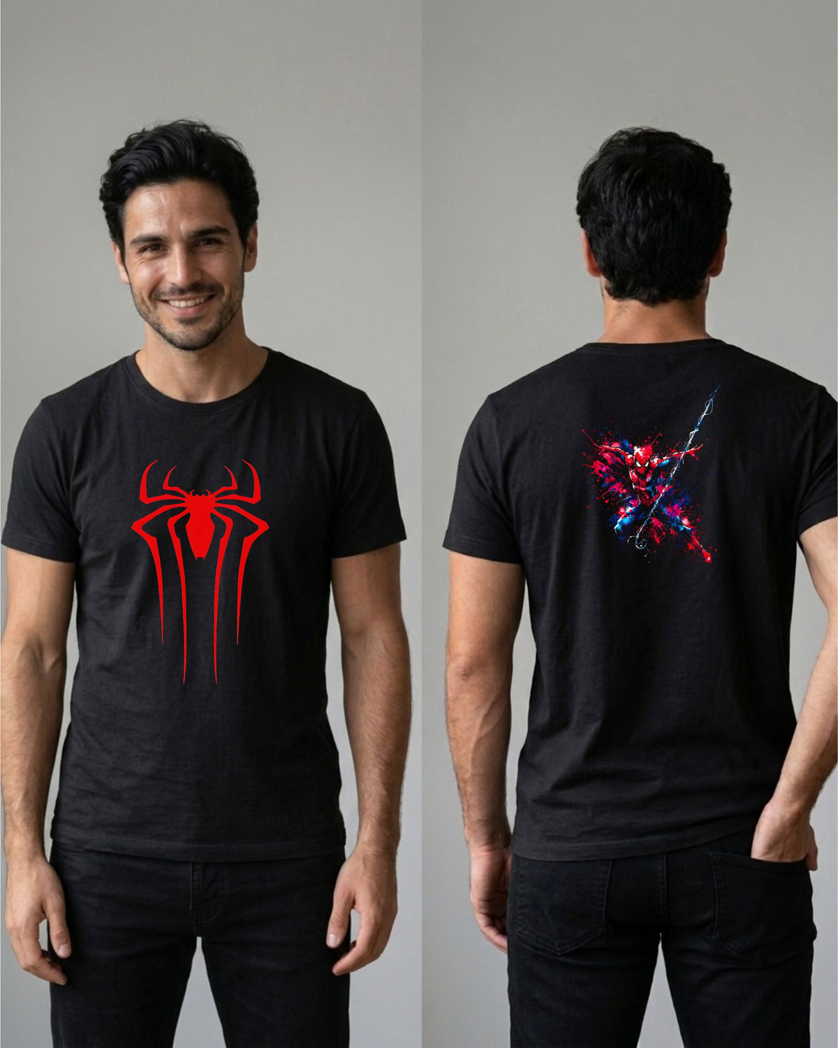 Camiseta Frente e Costas Homem-Aranha – Spidey Splatter Art Tee