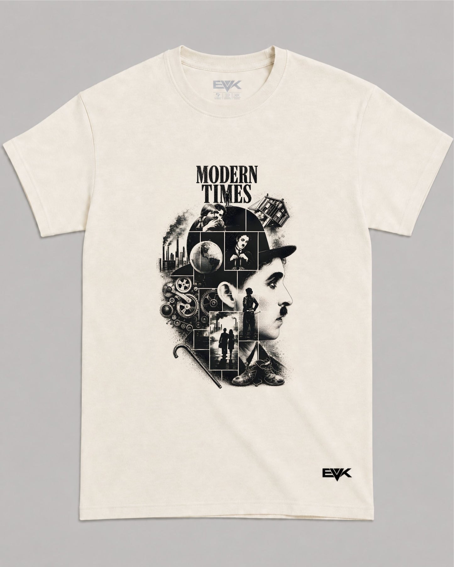 Camiseta Off-White Tempos Modernos – Frames of a Tramp