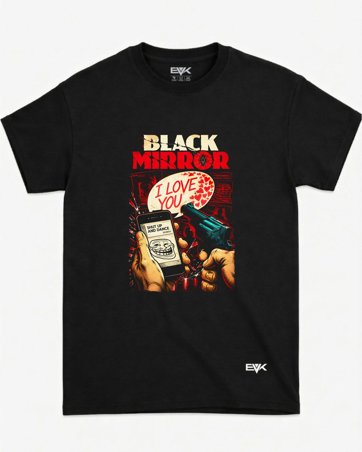Camiseta Black Mirror – Shut Up and Dance