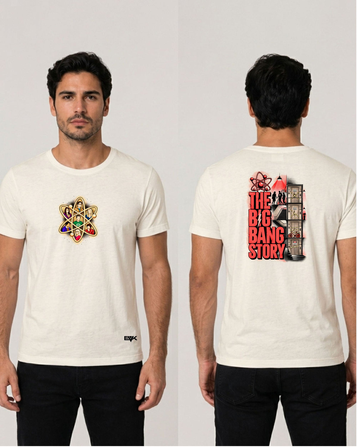 Camiseta Frente e Costas Off-White The Big Bang Theory – The Big Bang Story