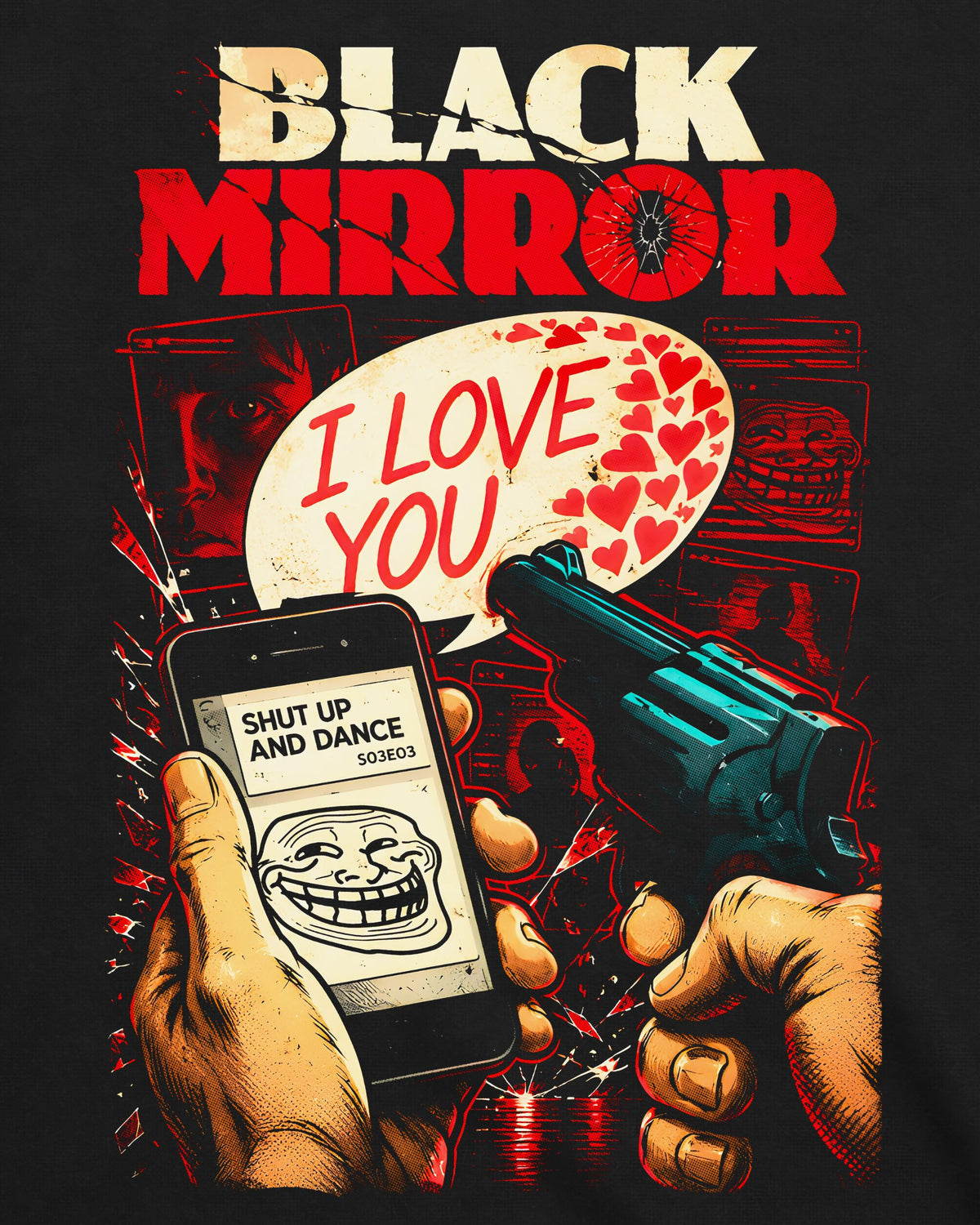 Camiseta Black Mirror – Shut Up and Dance