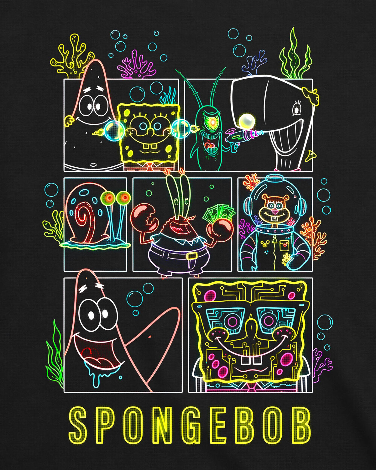 Camiseta Bob Esponja – Neon Panels