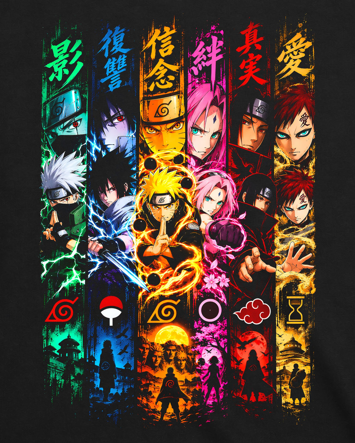Camiseta Naruto – Shinobi Will Elements