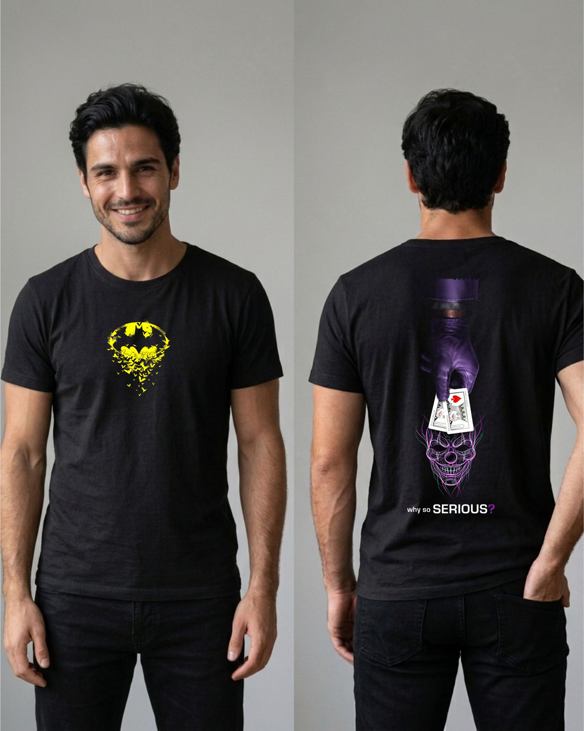 Camiseta Frente e Costas Batman – Why So Serious