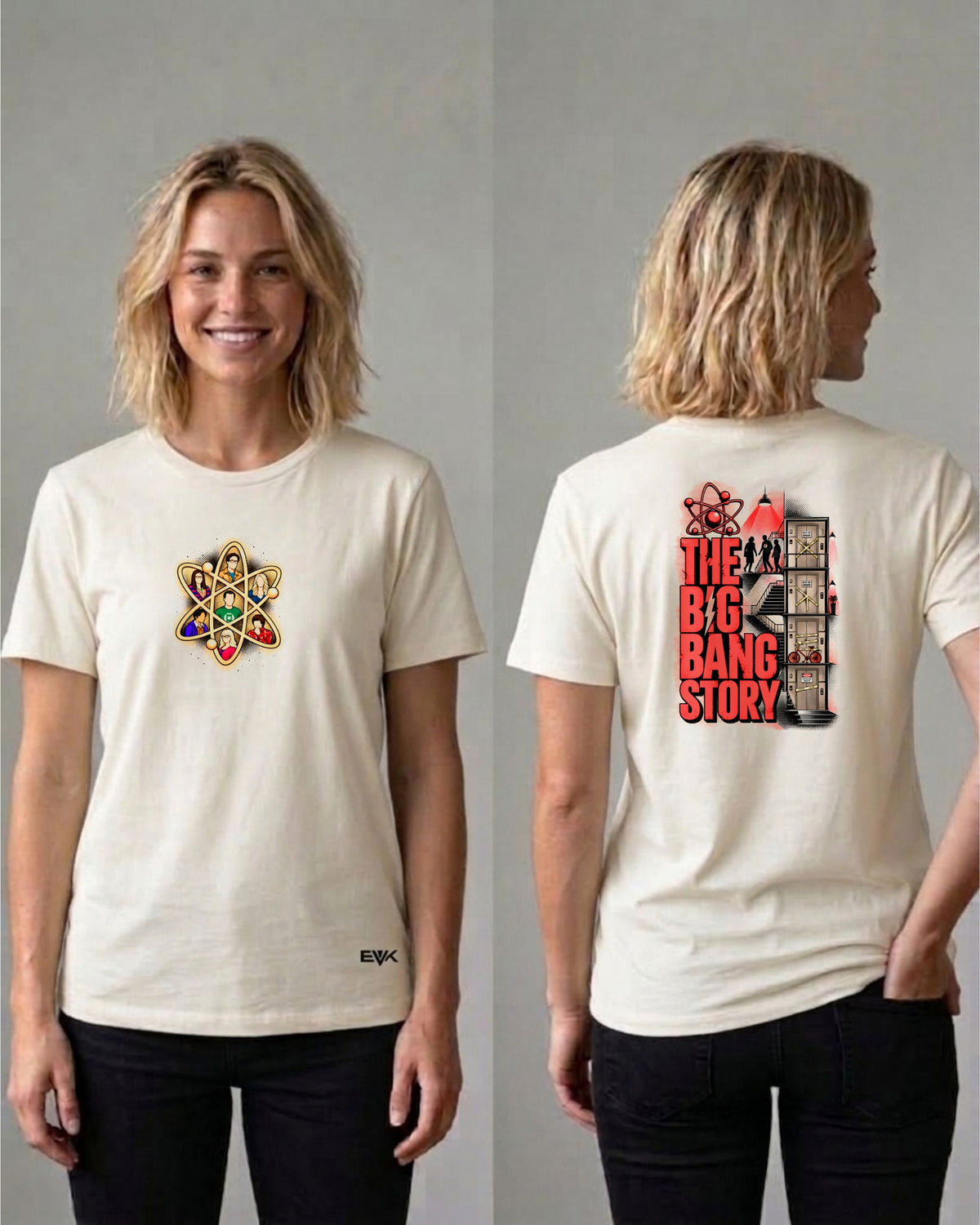 Camiseta Frente e Costas Off-White The Big Bang Theory – The Big Bang Story
