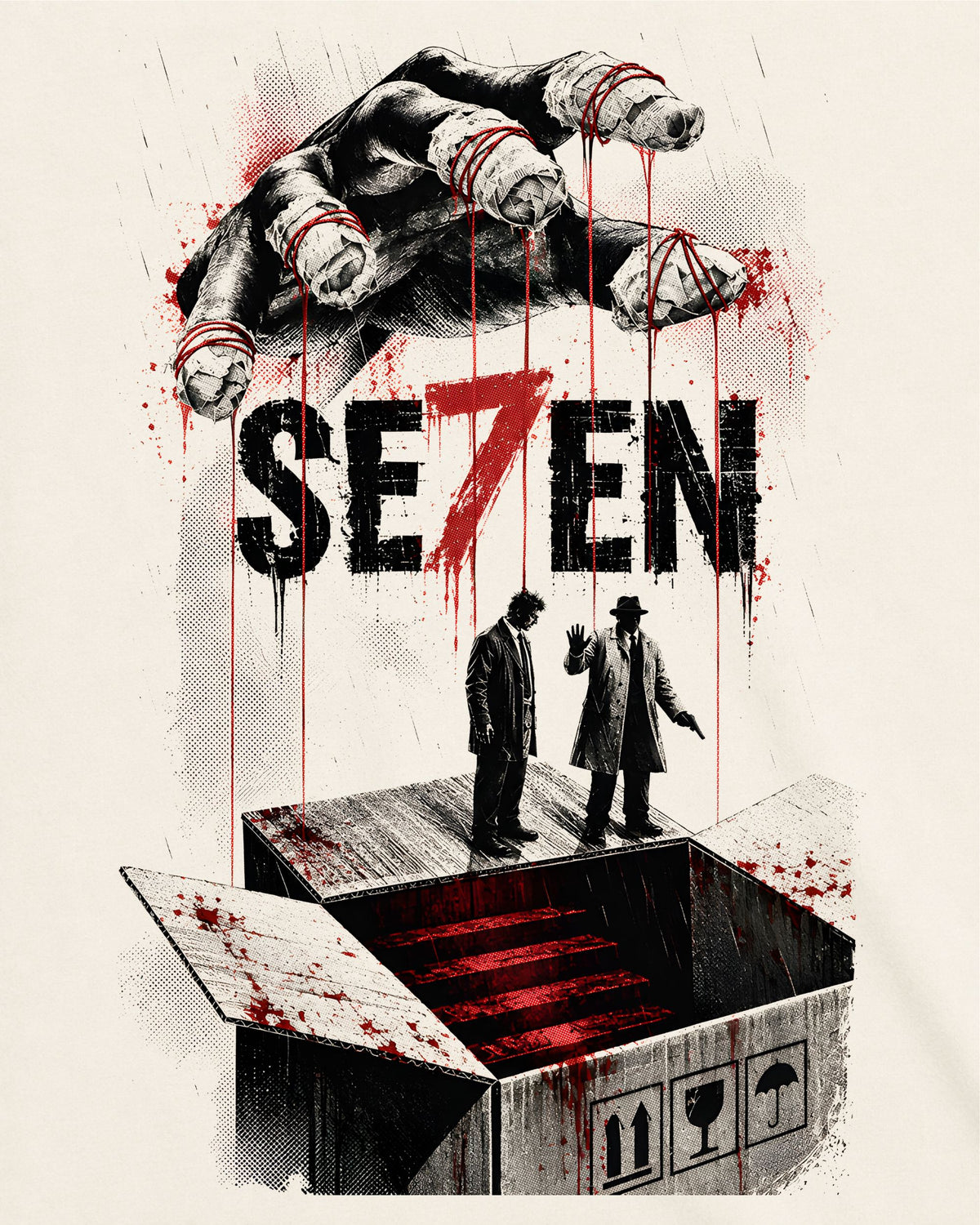 Camiseta Off-White Se7en – What's in the Box Puppet Graphic