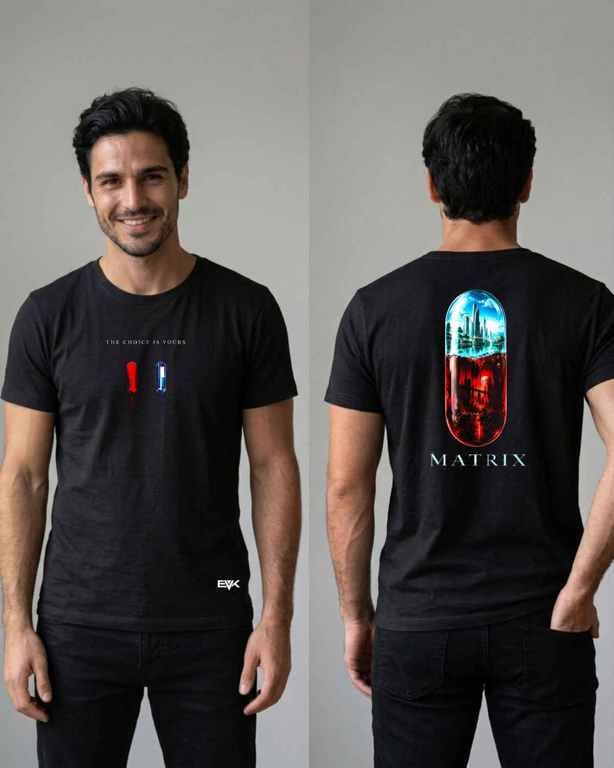 Camiseta Frente e Costas Matrix – The Choice Is Yours
