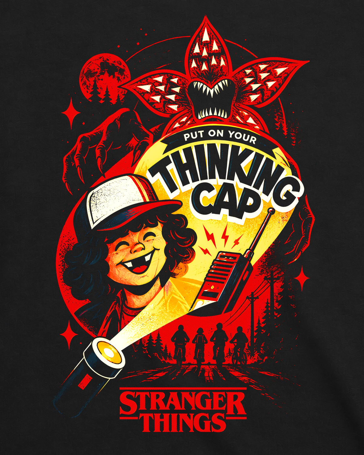 Camiseta Stranger Things – Dustin Thinking Cap