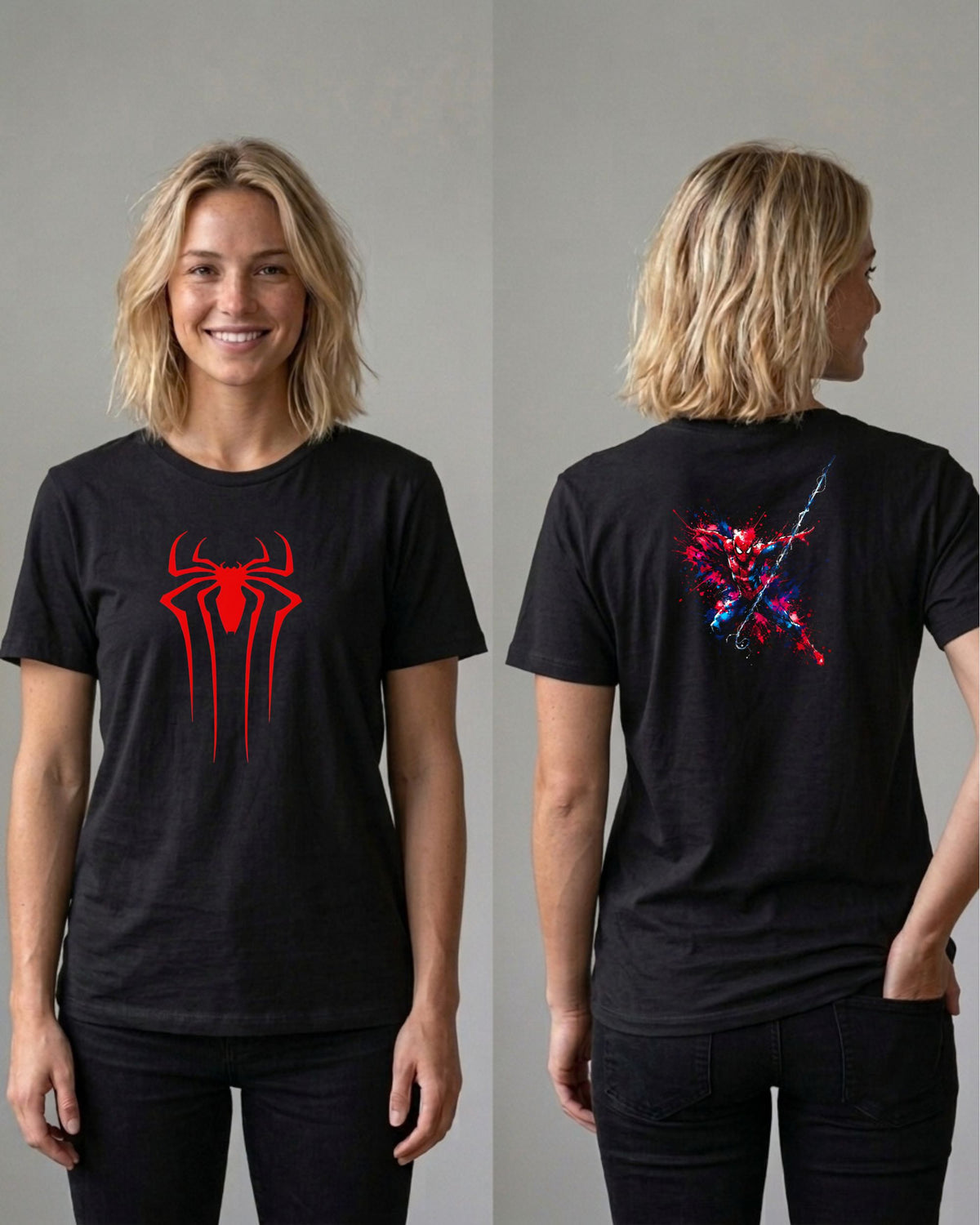 Camiseta Frente e Costas Homem-Aranha – Spidey Splatter Art Tee