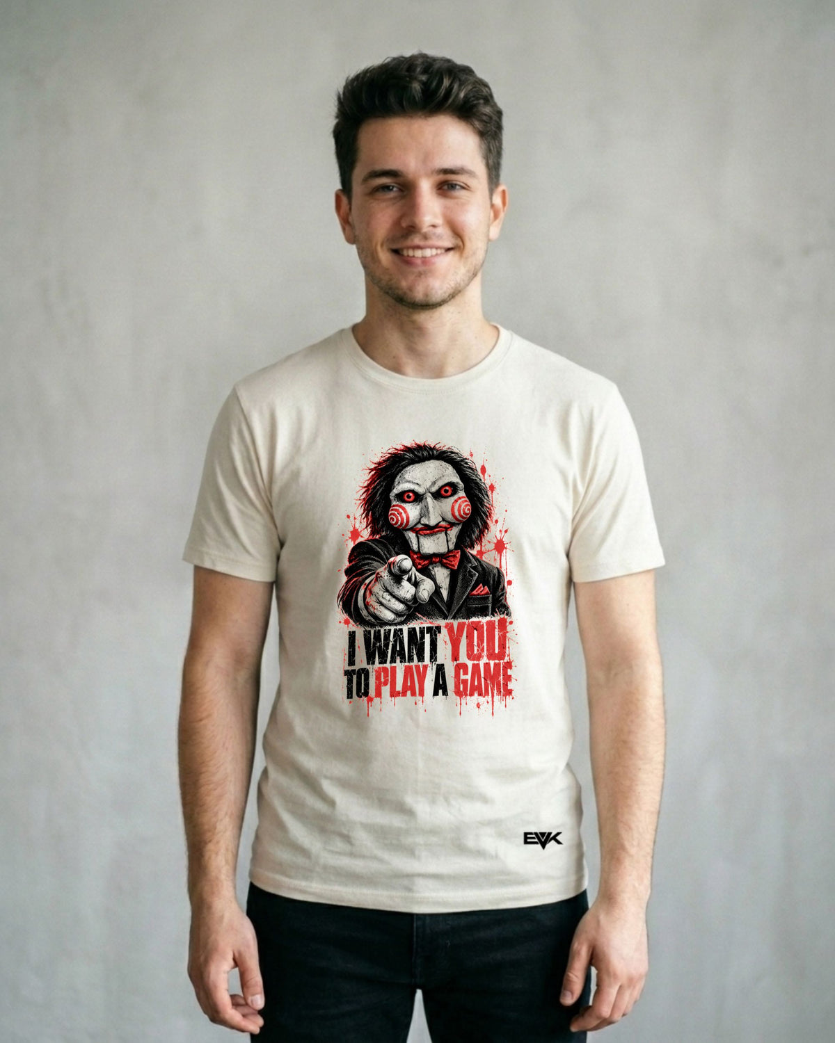 Camiseta Off-White Jogos Mortais – I Want You Paródia