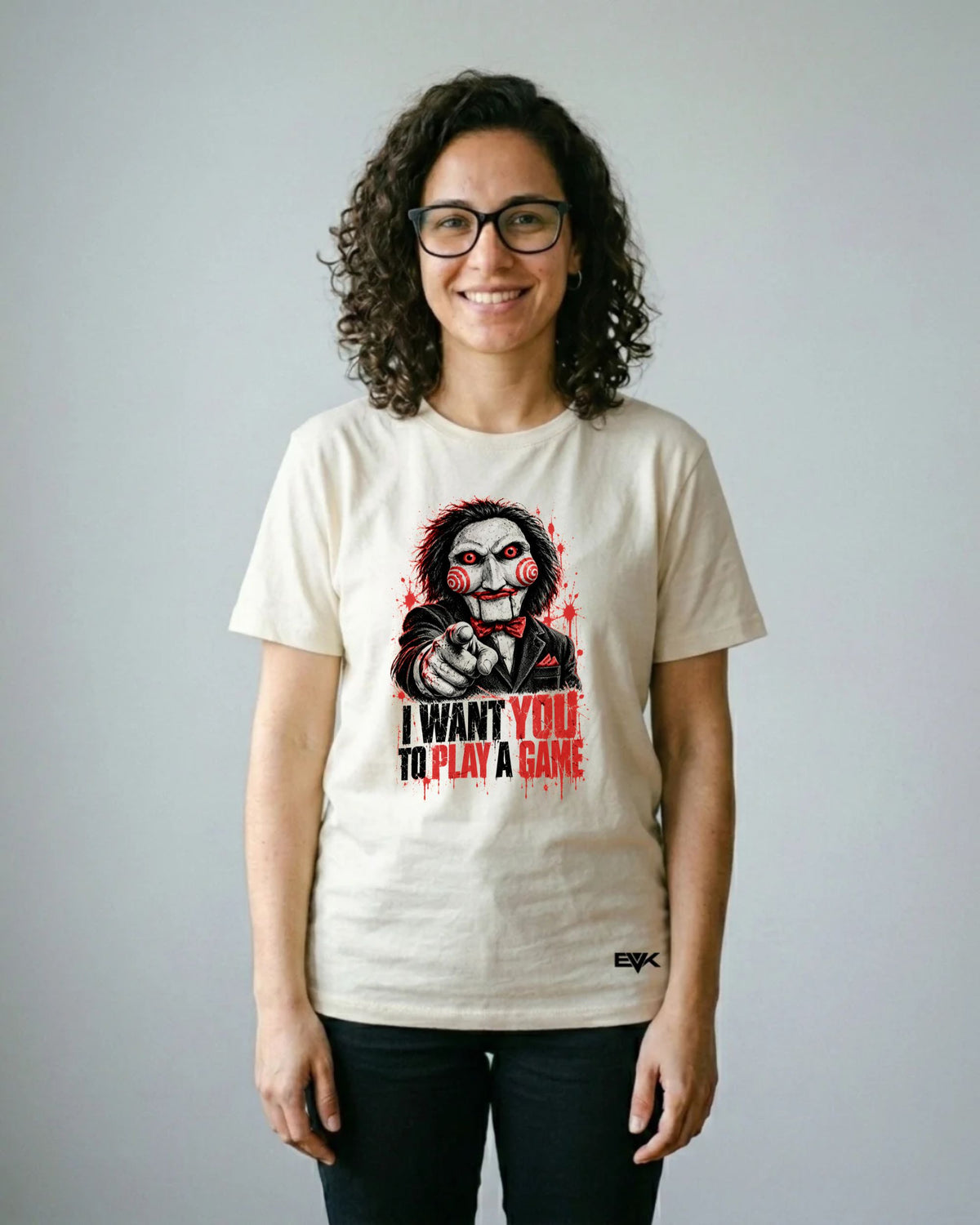 Camiseta Off-White Jogos Mortais – I Want You Paródia
