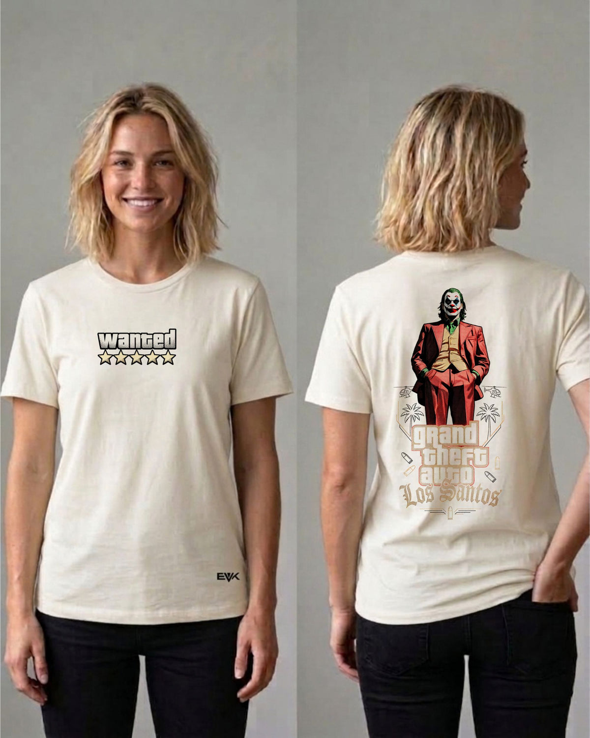 Camiseta Frente e Costas Off-White GTA – Los Santos Joke