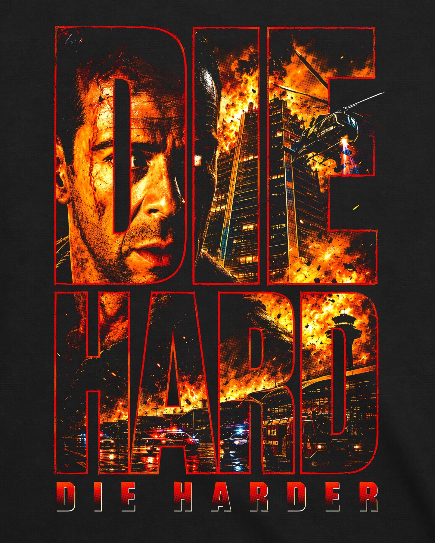 Camiseta Duro de Matar – Die Harder Collage