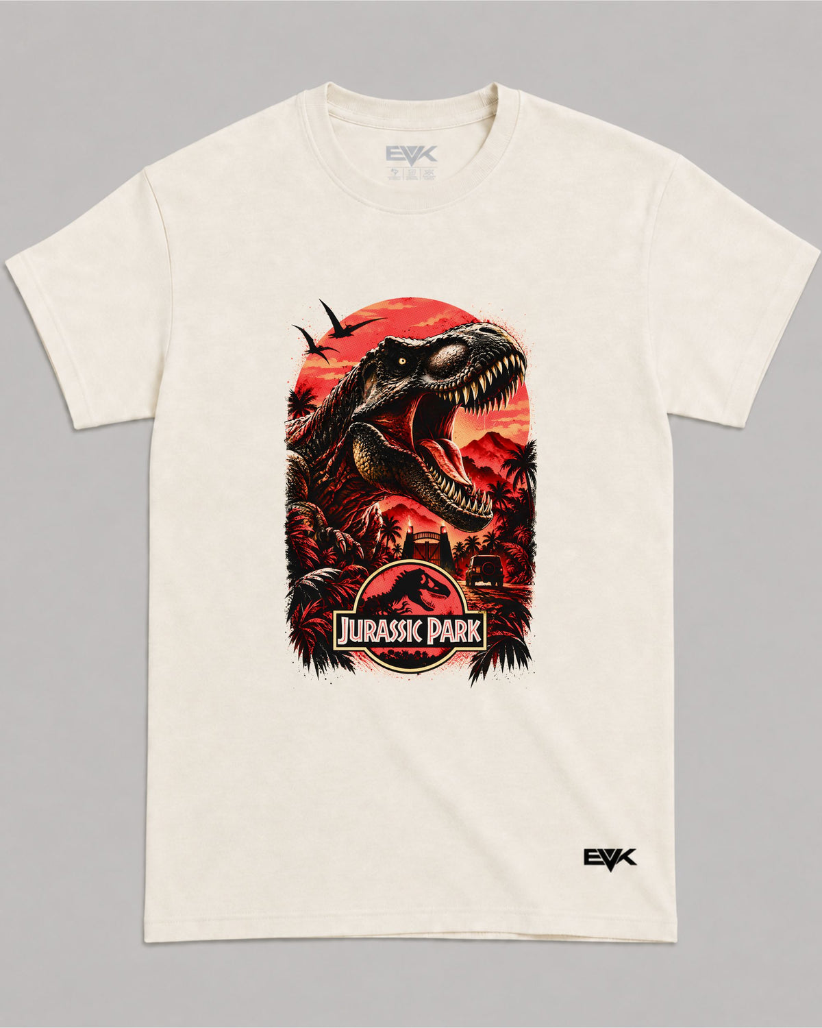 Camiseta Off-White Jurassic Park – T-Rex Roaring Moon Graphic